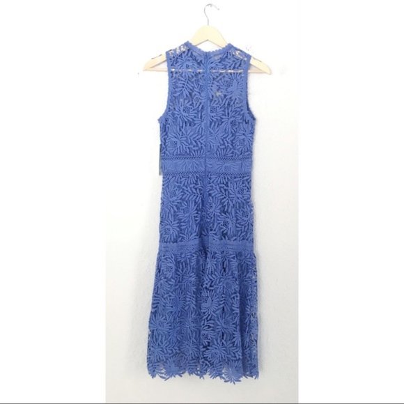 ANTONIO MELANI Luna Lace Midi Dress Periwinkle NWT Size 2 - Picture 3 of 15